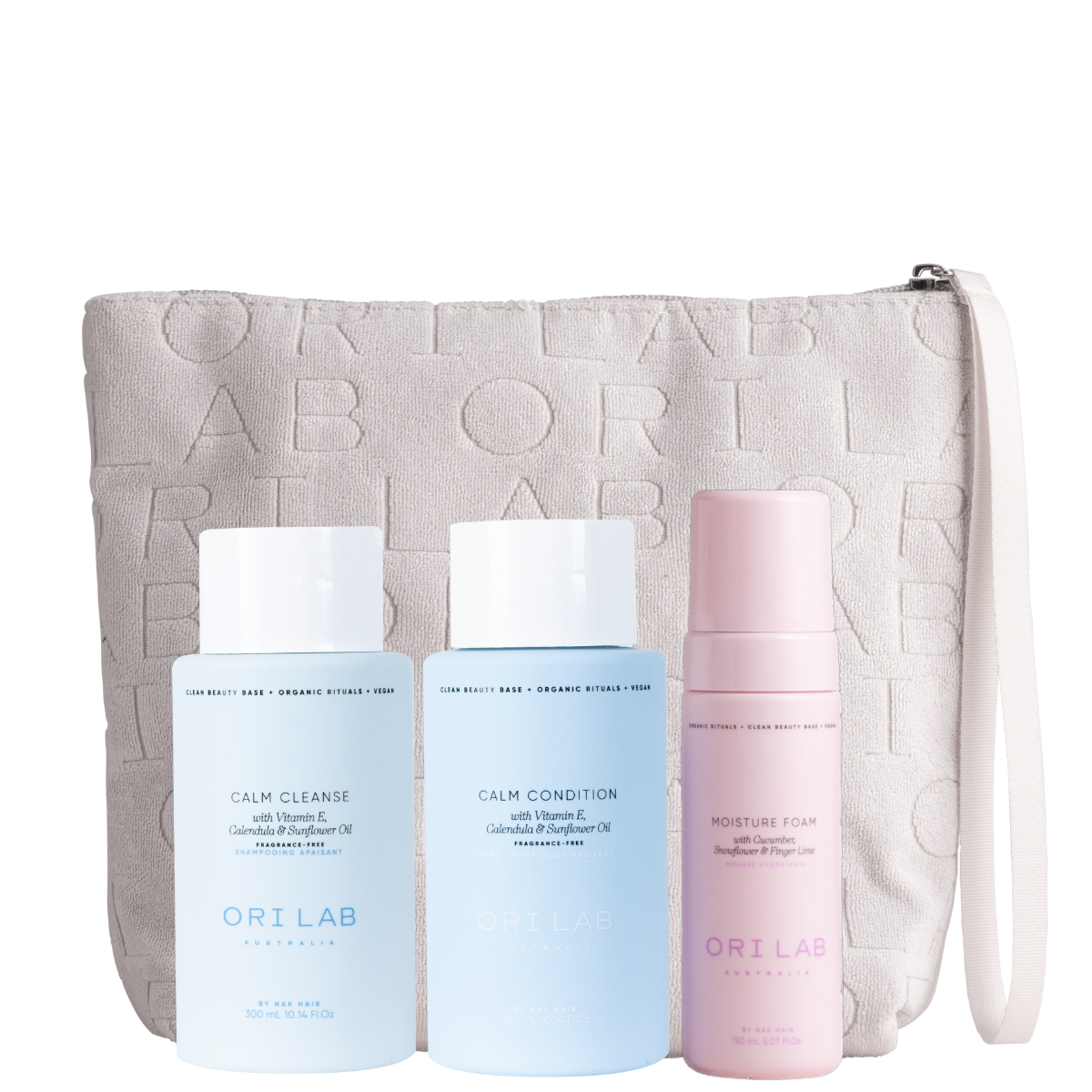 Набор в косметичке ORI Lab Holiday Calm Trio «Питание»: шампунь, кондиционер и увлажняющая пенка